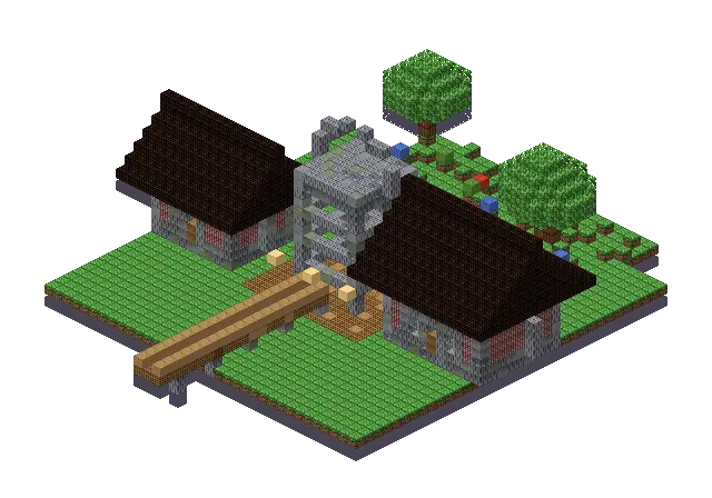 Small brick mine, a Minecraft mine of 3,163 blocks, rendered by Blocksmith from “a small brick mine”