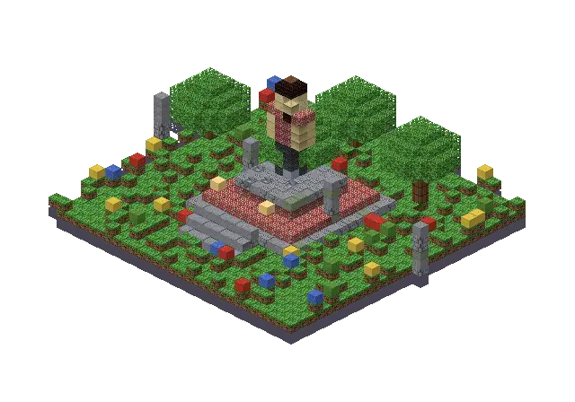 Small brick statue, a Minecraft statue of 2,070 blocks, rendered by Blocksmith from “a small brick statue”