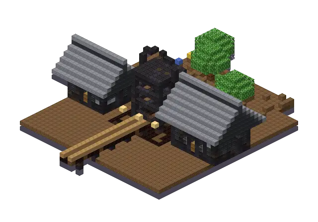 Small dark gothic mine, a Minecraft mine of 3,215 blocks, rendered by Blocksmith from “a small dark gothic mine”