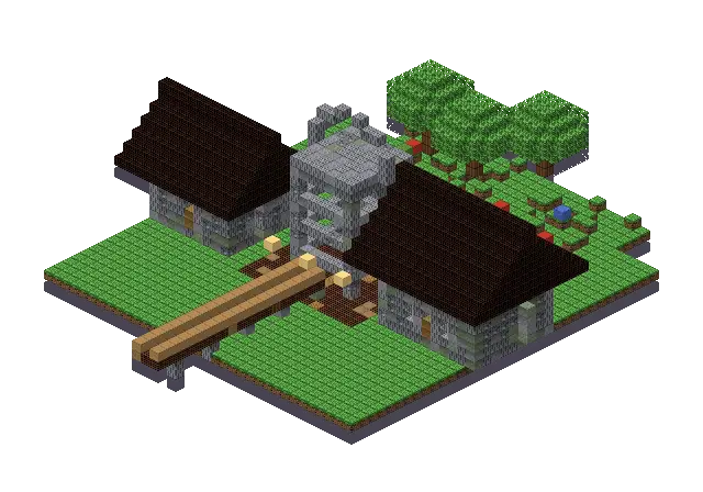 Small mine, a Minecraft mine of 3,228 blocks, rendered by Blocksmith from “a small mine”