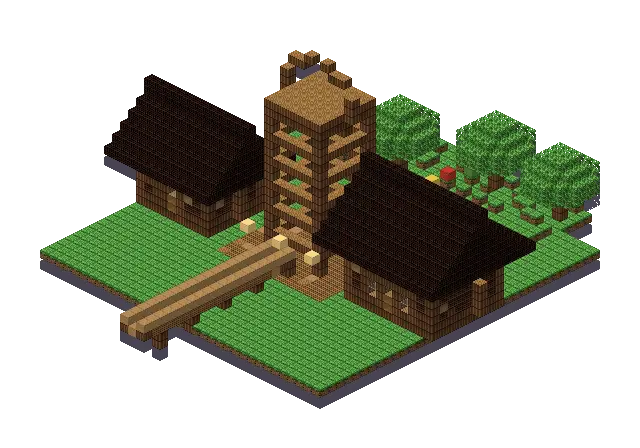 Wooden mine, a Minecraft mine of 3,312 blocks, rendered by Blocksmith from “a wooden mine”