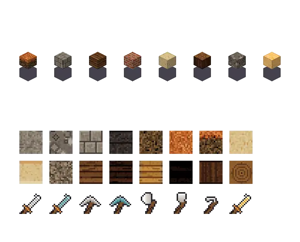 Autumn blocks, an original Minecraft texture pack Blocksmith drew from “autumn blocks”