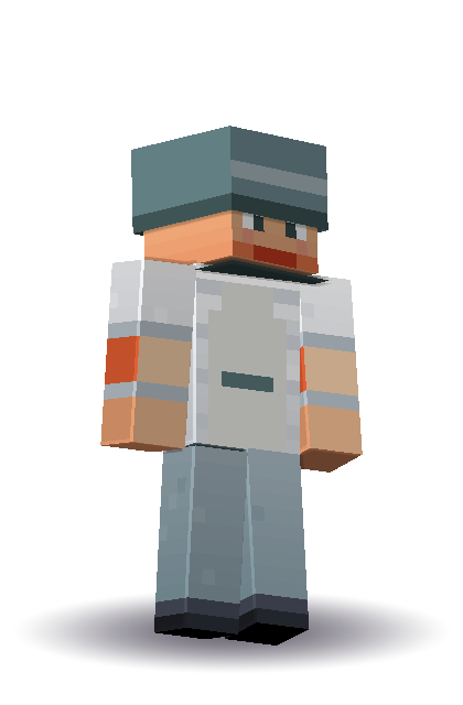 Chef in a white coat. Rendered by Blocksmith, not a Minecraft screenshot.