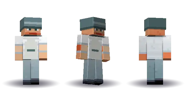 Chef in a white coat, a Minecraft skin Blocksmith painted from “a chef in a white coat and a chef hat”