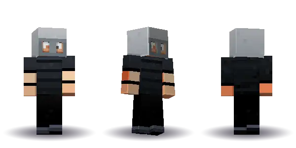 Black bald cyber helmet. Hair is bald, the face is visor, the top is tee and the legs are trousers. Extras: helmet. The top colour is #22262c.