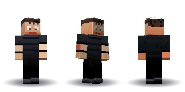 Black ghost with a halo. Hair is short, the face is happy, the top is tee and the legs are trousers. Extras: halo. The top colour is #22262c.