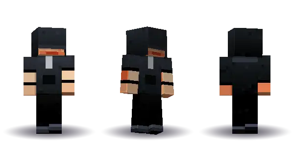Black hoodie, a Minecraft skin Blocksmith painted from “a black hoodie”