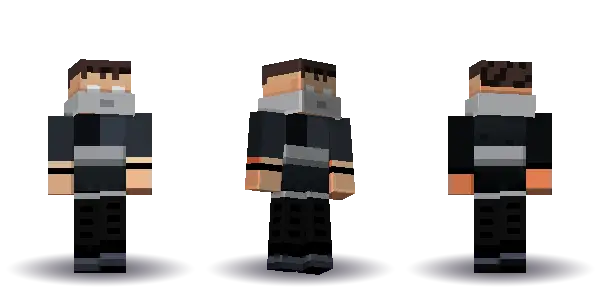 Ninja in black. Ninja selects the kimono top, hakama legs and a mask. Black is the cloth colour.