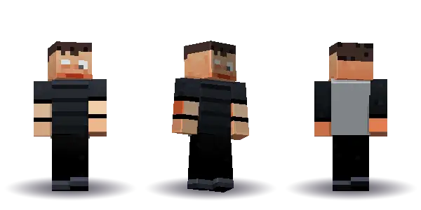 Black vampire with a cape. Hair is short, the face is happy, the top is tee and the legs are trousers. Extras: cape. The top colour is #22262c.