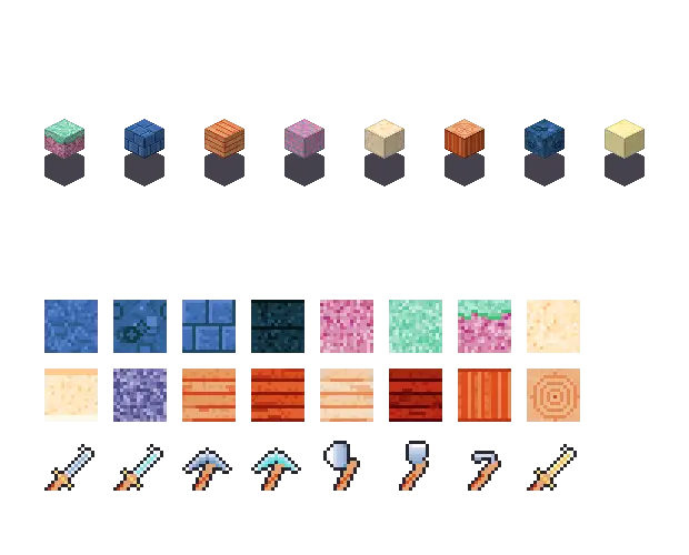 Blue candy blocks, an original Minecraft texture pack Blocksmith drew from “blue candy blocks”