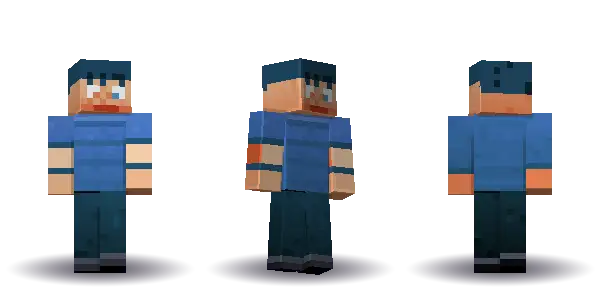 Blue labcoat with curly hair. Hair is curly, the face is happy, the top is tee and the legs are trousers. No extras. The top colour is #3f6fb5.