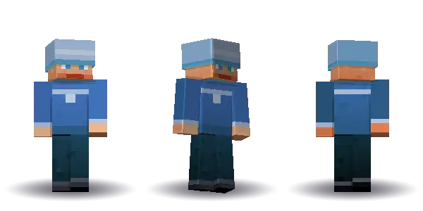 Blue witch with curly hair with a sunhat. Hair is curly, the face is happy, the top is robe and the legs are trousers. Extras: widebrim. The top colour is #3f6fb5.