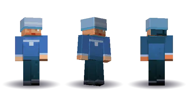Blue wizard with long hair. Hair is long, the face is calm, the top is robe and the legs are trousers. Extras: widebrim. The top colour is #3f6fb5.