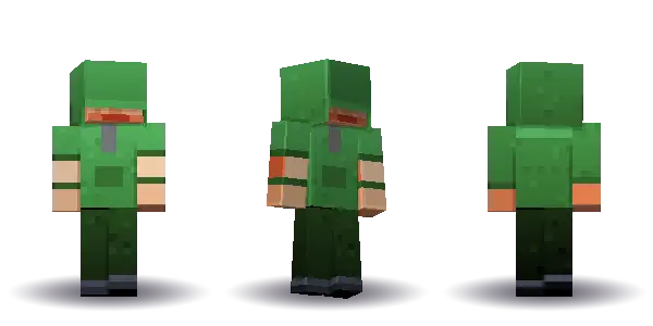 Green hoodie, a Minecraft skin Blocksmith painted from “a green hoodie”