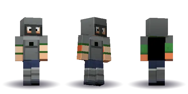 Green knight with a cape. Hair is short, the face is brave, the top is armour and the legs are greaves. Extras: cape, helmet. The top colour is #4a9d4f.