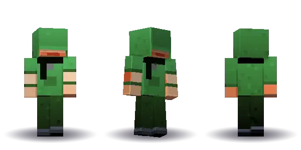 Green winter hoodie with a scarf. Hair is short, the face is happy, the top is hoodie and the legs are trousers. Extras: scarf. The top colour is #4a9d4f.