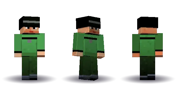 Green wizard bald, a Minecraft skin Blocksmith painted from “a green wizard bald”