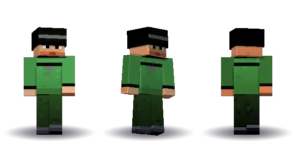 Green wizard with spiky hair. Hair is spiky, the face is calm, the top is robe and the legs are trousers. Extras: widebrim. The top colour is #4a9d4f.