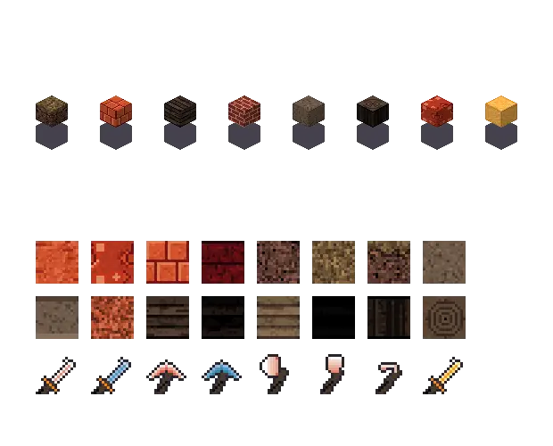 Lava blocks, an original Minecraft texture pack Blocksmith drew from “lava blocks”