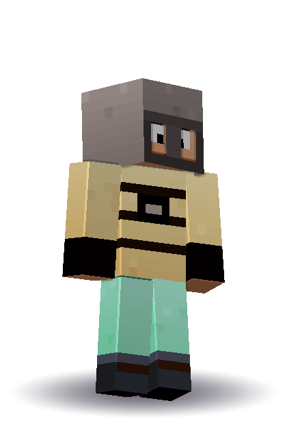 An astronaut skin in a mint spacesuit with a gold visor, rendered by Blocksmith