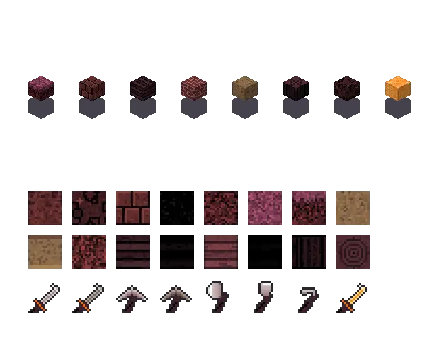 Nether blocks, an original Minecraft texture pack Blocksmith drew from “nether blocks”