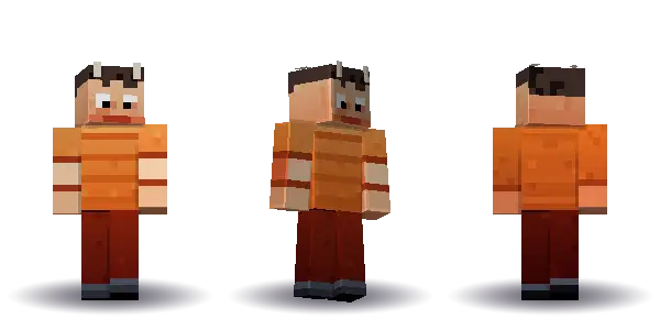 Orange demon with horns. Hair is short, the face is happy, the top is tee and the legs are trousers. Extras: horns. The top colour is #e07a2f.