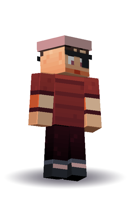 Pirate captain with an eyepatch. Rendered by Blocksmith, not a Minecraft screenshot.