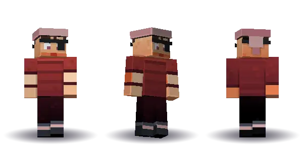 Pirate captain with an eyepatch, a Minecraft skin Blocksmith painted from “a pirate captain with an eyepatch and a bandana”