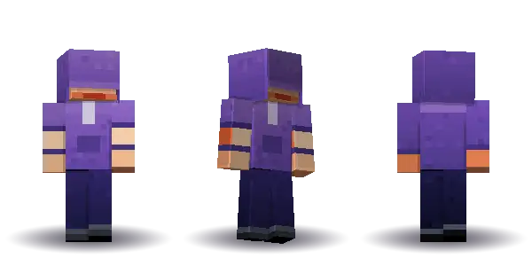 Purple hoodie bald, a Minecraft skin Blocksmith painted from “a purple hoodie bald”