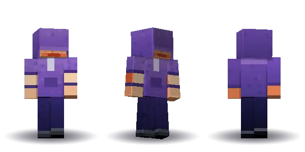 Purple hoodie with a ponytail. Hair is ponytail, the face is happy, the top is hoodie and the legs are trousers. No extras. The top colour is #7a55b5.
