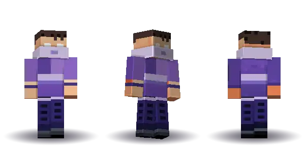 Purple ninja, a Minecraft skin Blocksmith painted from “a purple ninja”