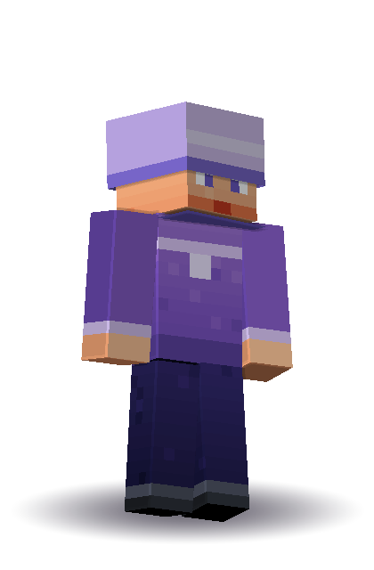 Wizard in a purple robe. Rendered by Blocksmith, not a Minecraft screenshot.