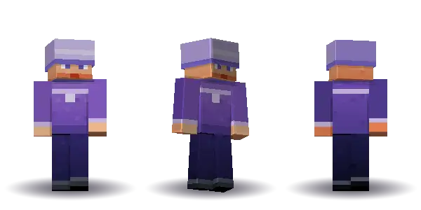 Wizard in a purple robe. Wizard selects the robe, the calm face and a wide-brim hat. Purple is a colour word, so it becomes the robe colour.