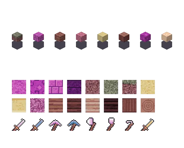 Rainbow blocks, an original Minecraft texture pack Blocksmith drew from “rainbow blocks”