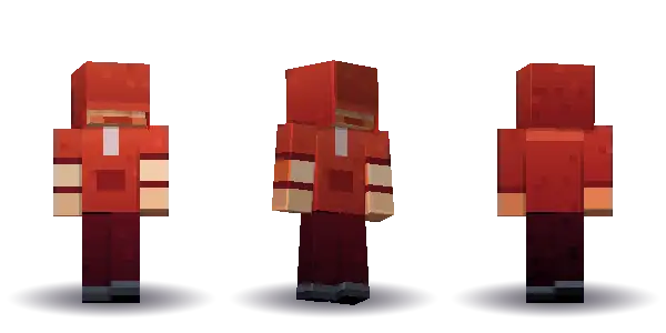 Red hoodie, a Minecraft skin Blocksmith painted from “a red hoodie”