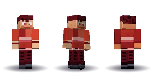 Red kimono with curly hair. Hair is curly, the face is happy, the top is kimono and the legs are hakama. No extras. The top colour is #c0392b.
