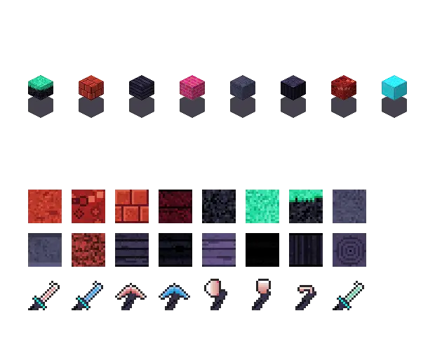 Red neon blocks, an original Minecraft texture pack Blocksmith drew from “red neon blocks”