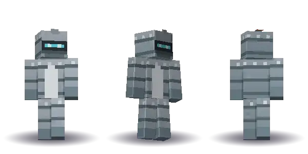 Robot with a visor, a Minecraft skin Blocksmith painted from “a robot with a visor”