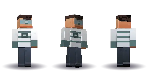White cyber spacesuit with goggles. Hair is short, the face is visor, the top is spacesuit and the legs are trousers. Extras: goggles. The top colour is #e8eaed.