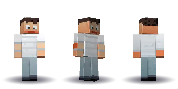 White labcoat with a bun. Hair is bun, the face is happy, the top is tee and the legs are trousers. No extras. The top colour is #e8eaed.