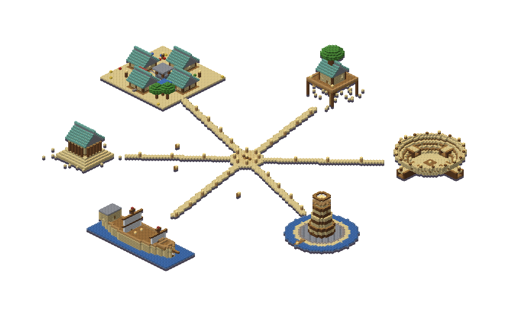 A generated island adventure world